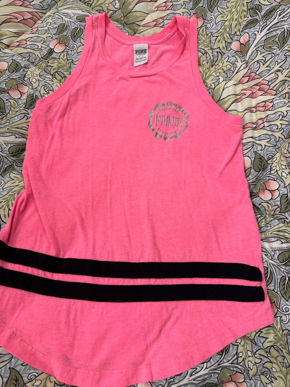 Victoria's Secret PINK Hot Pink Tank with Black Logo